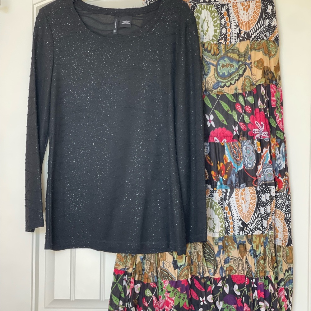 New Directions Multicolor Bohemian Skirt